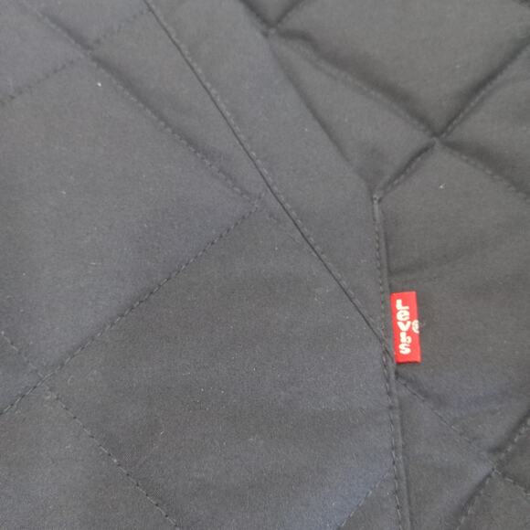 Levi's Jacket Mens LG Diamond Quilted Lightweight Navy Barn Trucker Work Jacket - Picture 3 of 14